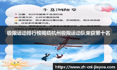 极限运动排行榜揭晓杭州极限运动队荣获第十名